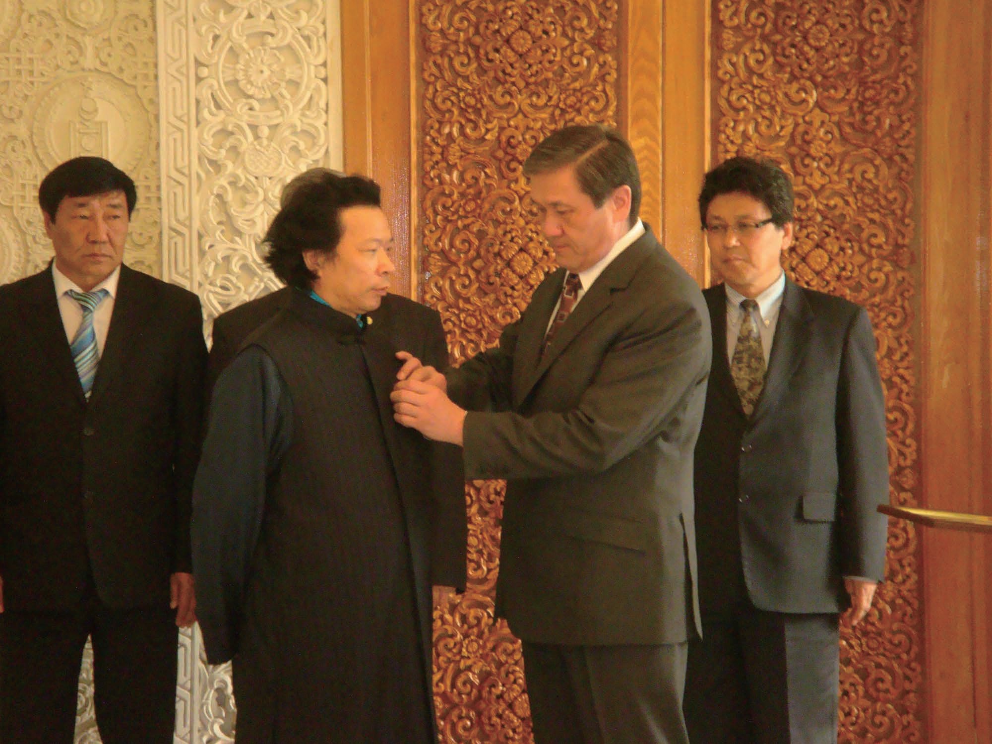 12 3The President of Mongolia confers
